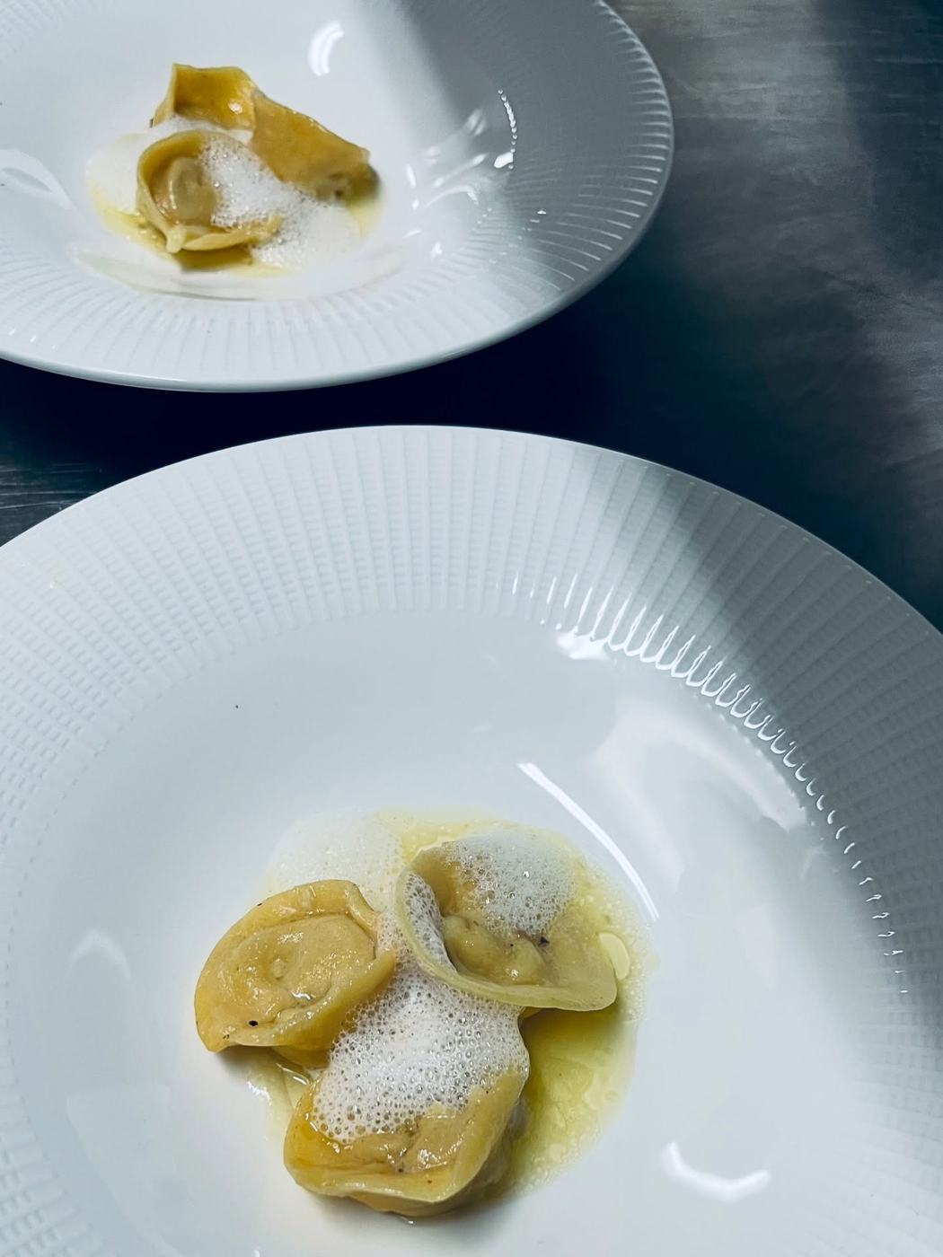 Tortellini con espuma